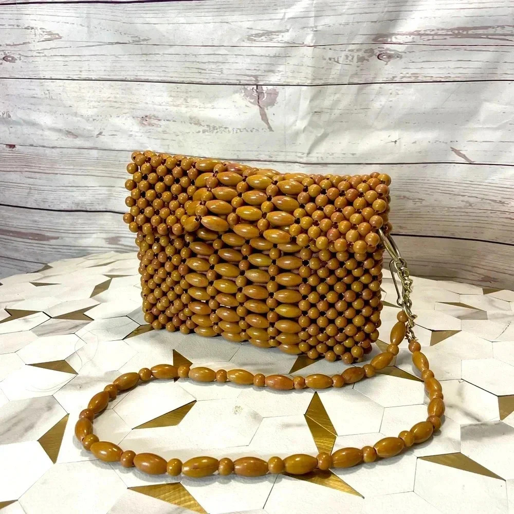 Vintage Beaded Lady Ellen Wristlet Clutch Purse Handbag VTG Keychain Envelope‎